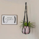 Mkono Macrame Plant Hanger Indoor Hanging Planter Basket with Wood Beads Decorative Flower Pot Holder No Tassels for Indoor Outdoor Boho Home Decor 35 Inch, Black, Set of 2 (POTS NOT Included) by GreenHaven Gardens