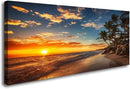 DZL Art S74762 Canvas Painting Print Paradise Tropical Island Beach with Palms Photograph Print Nature Pictures Wall Art Canvas Prints Painting for Living Room Bedroom Decor Office Wall Decor by CozyNest Decor