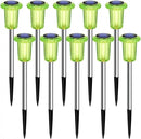 DenicMic Solar Lights Outdoor Pathway Lights LED Waterproof Acrylic Lamp Head Stainless Steel Stake for Yard Garden Landscape Path Walkway Driveway Patio Lawn (Green 10Pack) by GreenHaven Gardens