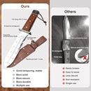 SHALL Hori Hori, Japanese Garden Knife, Soil Knife with Leather Sheath, Rosewood Handle & Hide Rope, 7” Stainless Steel Blade, Rope Cutting Edge, for Digging, Weeding, Planting, Full-Tang by GreenHaven Gardens