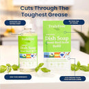 Natural Concentrated Dish Detergent Dishwashing Liquid | Plant-Based Dish Soap | Sweet Basil Fresh Scent | 2 Refill Packs with 1 Empty Refillable Squeeze Bottle (16 Oz) by CozyNest Decor