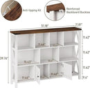 11 Cube Storage Organizer Bookshelf, Wooden Open Cube Shelf Bookcase, Farmhouse Display Book Shelf, 3 Tier Cube Bookshelves with Storage, Rustic White by CozyNest Decor