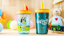 Zak Designs Bluey Kelso Tumbler Set, 15 fl.oz. Leak-Proof Screw-On Lid with Straw, Bundle for Kids Includes Plastic and Stainless Steel Cups with Bonus Sipper, 3pc Set, Non-BPA by TinyTreasures Baby Boutique