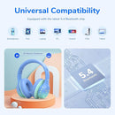EarFun K4 Kids Bluetooth Headphones, Wireless Headphones with LED Lights, 74/85/94dBA Volume Limited, Built-in Mic, 90H Playtime, Bluetooth 5.4 Over Ear Headphone for iPad/Tablet/PC/School (Green) by TinyTreasures Baby Boutique