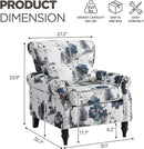 Wingback Accent Chair with Removable Pillow, High Back Floral Armchair with Solid Wood Legs & Nailhead Trim, Comfy Upholstered Reading Single Sofa Chair for Bedroom (1, Ink Blue Pattern) by CozyNest Decor
