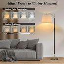 Floor Lamp, LED Floor Lamp with APP & Remote & Touch Control, Stepless Color Temperatures and Brightness, Tall Standing Lamp with Pleated Lampshade for Living Room, Bedroom, Office(Black Gold) by CozyNest Decor