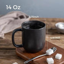 AmorArc 14oz Coffee Mugs Set of 6, Ceramic Coffee Mugs with Large Handle & Wavy Rim for Latte/Hot Cocoa/Tea, Stylish Coffee Mugs for Men Women. Oven,Dishwasher&Microwave Safe, Matte Black by CozyNest Decor