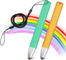 2pcs Kid-Friendly Stylus Pens for Touch Screens, Tablet Stylus Pen with Spring Cord Universal Touch Screen Capacitive Crayon Stylus Green Orange by TinyTreasures Baby Boutique