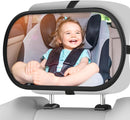 Baby Car Mirror, Safety Car Seat Mirror for Rear Facing Infant, Clear Wide View, 360°Rotation, Easily Observe the Baby Move, Secure, Shatterproof, Crash Tested and Certified (Black) by TinyTreasures Baby Boutique