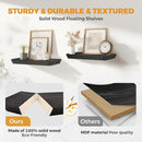 16"x6.8"x1.6" Slanted Floating Wall Shelves 2-Pack - Rustic Black Finish, Heavy-Duty Solid Wood Design with Hidden Brackets - Perfect for Living Room, Kitchen, Bathroom, or Office by CozyNest Decor