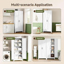 Letaya Storage Cabinet,75" H Metal Kitchen Pantry Cabinets with Doors and Adjustable Shelves,Pantry Organizers for for Cupboard/Office/Garage Room,White by CozyNest Decor