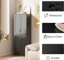 Tall Storage Cabinet with Doors & Shelf for Bathroom, Living Room, Entryway - Black by CozyNest Decor