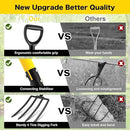 Pitch Fork, 4 Tine Heavy Duty Garden Fork with Ergonomic No-Slip D-Grip Handles, 45 Inches Long Handle Spading Fork, Perfect for Gardening Digging, Land Management, Yard work, Farming (Black) by GreenHaven Gardens
