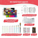 Pintada 42 Color Face Painting Kit for Kids - Non Toxic Water Activated Face Paint Palette With Stencils, Brush, Gems. For Carnival, Halloween, Costume Makeup and Any Creative Activity with Kids by TinyTreasures Baby Boutique
