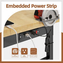 48" Adjustable Workbench, Work Bench Table with Wheels and Power Outlet, Rolling Workbench with Drawers, Large Load Capacity Garage Workbench for Workshop,Office,Home by GreenHaven Gardens