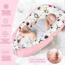 Baby Lounger - Baby Lounger for Newborn 0-24 Months, Breathable and Soft Cotton Cover Baby Nest, Portable Cozy Tummy Time Lounger for Home and Travel, Ideal Baby Essentials & Shower Gifts by TinyTreasures Baby Boutique