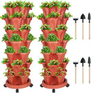 Vertical Planter 7 Tier Stackable Planters Garden Planters Strawberry Herb Flower and Vegetable Planter Indoor Outdoor Gardening Pots with Removable Wheels and Tools 2-Pack by GreenHaven Gardens
