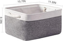 TheWarmHome Storage Basket for Organizing - 15.7x11.8x8.2 inch Large 3 Pack Collapsible Storage Bins for Shelves, Fabric Storage Cubes for Gift Closet Linen Organization (White & Grey) by TinyTreasures Baby Boutique