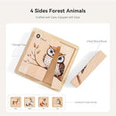 IEATFO 4 in 1 Wooden Animal Chunky Puzzle, 5 Solid Wood Puzzle Blocks with 4 Sides Realistic Forest Animals, Wooden Block Puzzle with Durable Base for Toddlers 3+ Years - Montessori Inspired by TinyTreasures Baby Boutique