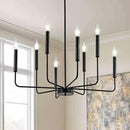 Modern Black Farmhouse Chandeliers, 8-Light Industrial Metal Chandelier Lighting, Classic Candle Hanging Pendant Light Fixtures for Kitchen Bedroom, Dining Room, Living Room,Foyer by CozyNest Decor