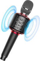 Wireless Bluetooth Karaoke Microphone, Built-in Loud Speaker for 10H Playback, Add Reverb/Duet Mode/Earbuds Monitoring, Portable Karaoke Machine for Entertainment & Singing Practice (Black&Red) by TinyTreasures Baby Boutique