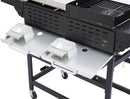 4-Burner Propane Gas BBQ Grill with SS Plancha, 38,200 BTU Output, Wire Enamel Cooking Grids, Foldable Side Table and Hanging Basket, Heavy-Duty Stainless Steel Grill by GreenHaven Gardens
