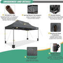 COBIZI 10x15 Pop Up Canopy Tent Heavy Duty with Sidewall, Commercial Outdoor Easy Pop Up Gazebo for Party Wedding All Weather Waterproof UV 50+ with Roller Bag(Leg Upgraded),Gray by GreenHaven Gardens