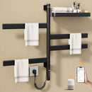 ENZE Smart Rotating Heated Towel Rack for Bathroom, Wall-Mounted Electric Towel Dryer with Swivel Bars & Shelf, Smart Timer, Low Carbon Steel, Plug-in/Hardwired, Towel Warmer with Wi-Fi App Control by TinyTreasures Baby Boutique