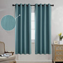 MIUCO Blackout Curtains Room Darkening Curtains Textured Grommet Curtains for Window Treatment 2 Panels 52x63 Inch Long Teal by TinyTreasures Baby Boutique