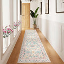Wonnitar Floral Washable Runner Rug, 2'6"x8' Runners for Hallways Pink Rugs for Entryway Bedroom, Boho Non Slip Soft 8ft Long Carpet for Kitchen Bathroom Laundry by TinyTreasures Baby Boutique