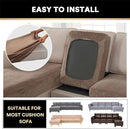 PrinceDeco Sectional Couch Covers 4 Pieces Couch Covers for Sofa Velvet Separate Couch Cover L Shape for Left/Right Chaise(3 Seater + 1 Chaise,Taupe) by CozyNest Decor