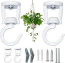 Ceiling Hooks for Hanging Plants (2 PCS),White, Heavy Duty Metal Plant Hooks for Ceilings, Screw-in Hooks for Hanging Birdfeeders, Lamps, Planters, Outdoor Decorative Hooks up to 33 lbs. by GreenHaven Gardens