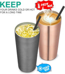 VEGOND 20oz Tumbler Bulk with Lid and Straw 12 Pack, Stainless Steel Vacuum Insulated Tumbler, Double Wall Coffee Cup Travel Mug, Rose Gold by TinyTreasures Baby Boutique