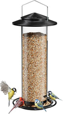 iBorn Metal Bird Feeder for Outside Hanging,Wild Bird Feeders for Cardinal,18cm Large Roof&Green,42CM Long,4.5lb High-Capacity(Seed is not Included) by CozyNest Decor