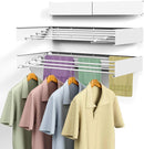 Laundry Drying Rack, Collapsible Wall Mounted Clothes Drying Rack - Drying Rack Clothing Foldable,Space Saving, 31.5" Wide, 13.2 Linear Ft, 5 Aluminum Rods, 60 lb Capacity (White, 31.5") by CozyNest Decor