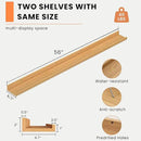 Heimlove Picture Ledge Shelf, Floating Shelves Set of 2, 56 Inches Picture Shelf for Wall with Ledge, Kids Bookshelf Wall Mounted for Living Room Bedroom Decor Books Photo Frames, Natural Oak by CozyNest Decor