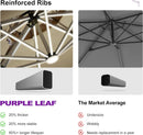 PURPLE LEAF 11ft Solar powered LED Patio Umbrella Outdoor Round Umbrellas Large Cantilever Umbrella with LED lights Windproof Offset Umbrellas Heavy Duty for Garden Deck Pool Patio, Beige by GreenHaven Gardens