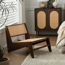 Mid-Century Accent Chair, Rattan Lounge Chair for Living Room, Boho Side Corner Comfy Chair for Bedroom and Balcony, Walnut by CozyNest Decor