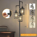 Oneach 70" Industrial Floor Lamp, Stepless Dimmable Standing Lamp with 3 Bulbs, Farmhouse Corner Standing Tree Lamp for Living Room, Tall Lamps for Bedroom, Office, Study Room, Dining Room, Black by CozyNest Decor