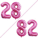 GOER Number 28 Balloons for 28th Birthday Party Decorations,42 Inch Jumbo Foil Helium 82 Balloons for 82nd Birthday Party Decoration (Hot Pink) by TinyTreasures Baby Boutique