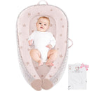 Baby Lounger - Infant Lounger Pillow for Newborn 0-24 Months, Soft, Breathable & Portable Baby Lounger Pillow for Boys & Girls, Cozy Baby Floor Seat for Home & Travel (Pink Star) by TinyTreasures Baby Boutique
