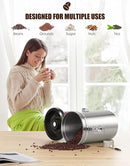Airtight Coffee Canister, HAIOOU 22OZ Large Stainless Steel Coffee Bean Storage Container with Date Tracker, Measuring Scoop, 6Pcs CO2 Valves and Mini Tongs for Beans, Grounds, Sugar and more - Silver by CozyNest Decor