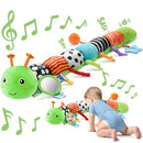Sumobaby Baby Toys 0-6 6-12 Months,Music Caterpillar Plush Toy with Baby Mirror, Pull String&Crinkle Rattle,Infant Teething Toys,Tummy Time for 0-3-6-12 Month Boys Girls Newborn Gifts (Green-Branch) by TinyTreasures Baby Boutique