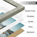Vittanly 5x7 Picture Frames Set of 9, Shatter Resistant Plexiglass, Display 4x6 Pictures with Mat or 5x7 without Mat, Photo Frames for Wall or Tabletop, Engineered Wood, Grey by CozyNest Decor