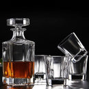 Glass Decanter with Airtight Geometric Stopper - Whiskey Decanter for Wine, Bourbon, Brandy, Liquor, Juice, Water, Mouthwash. Italian Lead-Free Glass (25.97 oz/768ml) by CozyNest Decor