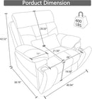 4 OKIN Motor Power Lay Flat Lift Recliner Chair for Elderly Adults Oversized Recliners with Massage Heat, Adjustable Head-Back-Lumbar-Leg-Support, Extended Footrest, 2 Cup Holders by CozyNest Decor