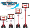 Boys Toy Gifts for 3 4 5 6 7 8 Years Old, Kids Basketball Hoop Adjustable Height 3.5FT-6.2FT, Mini Basketball Hoop for Kid Boys, Basketball Goal Toys Outdoor Indoor Game Gifts for Boys, Red by TinyTreasures Baby Boutique