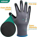 Kebada Work Gloves for Men and Women, Foam Nitrile Coated Safety Gloves with Grip, Ideal for Warehouse Package Handling, Gardening, Mechanic and Construction, Medium by GreenHaven Gardens