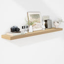 Fun Memories 55 Inch Floating Shelves - 9 Inch Deep Rustic Wooden Wall Shelves - Extra Deeper & Thicker Wall Mounted Storage Shelf for Living Room, Kitchen, Farmhouse - 55" W x 9" D x 1.8" H - Oak by CozyNest Decor