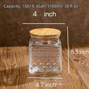 Glass Storage Jar, 38 FL OZ Glass Food Storage Canisters with Bamboo Lid, Kitchen Containers Decorative Jar Airtight Glass Jars For Cereal Nuts Snack Candy Cookies Coffee Tea by CozyNest Decor